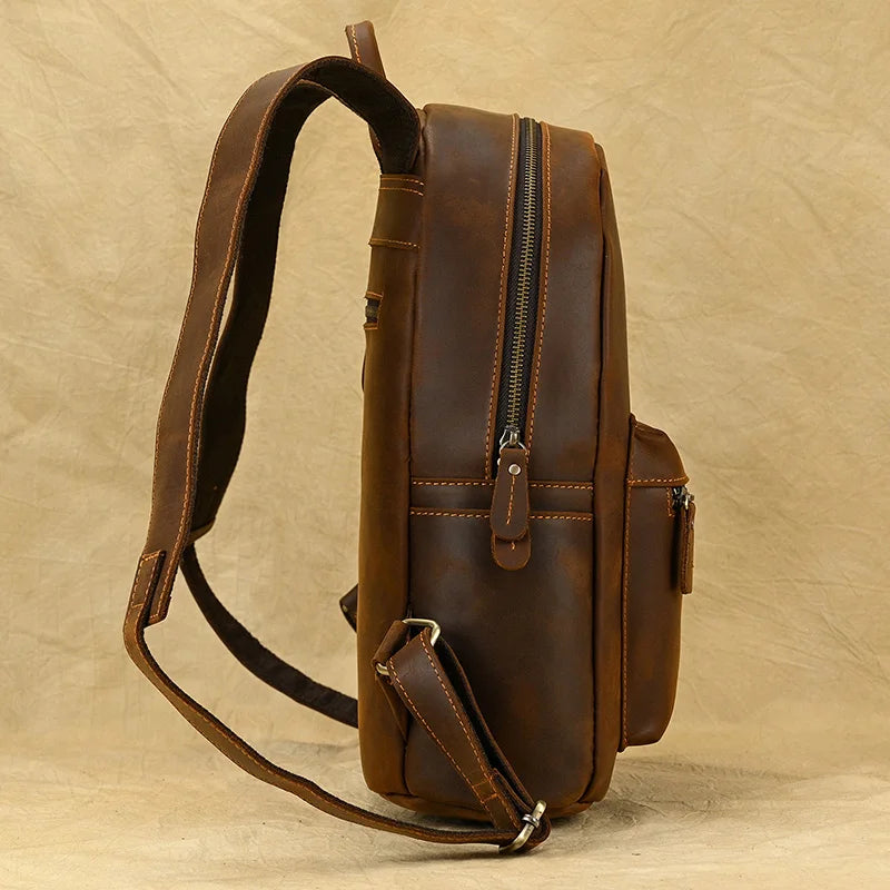 LuufanVersa Genuine Leather Unisex Backpack