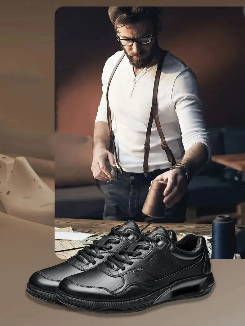 VoltCo UrbanElite Genuine Leather Sport Sneakers