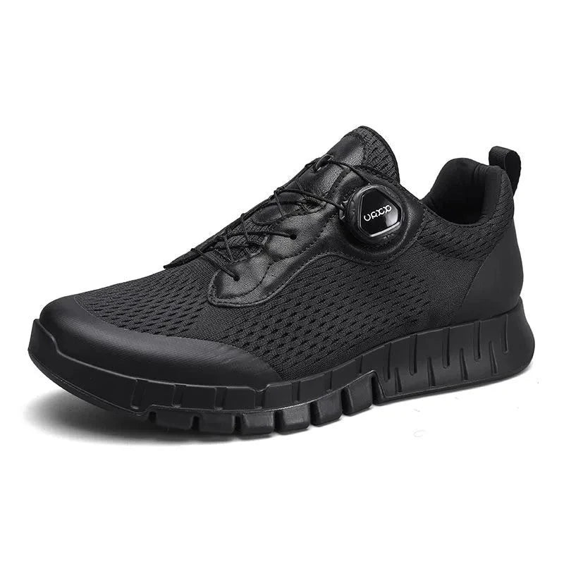 VoltCo UrbanFlex Genuine Leather & Mesh Running Sneakers